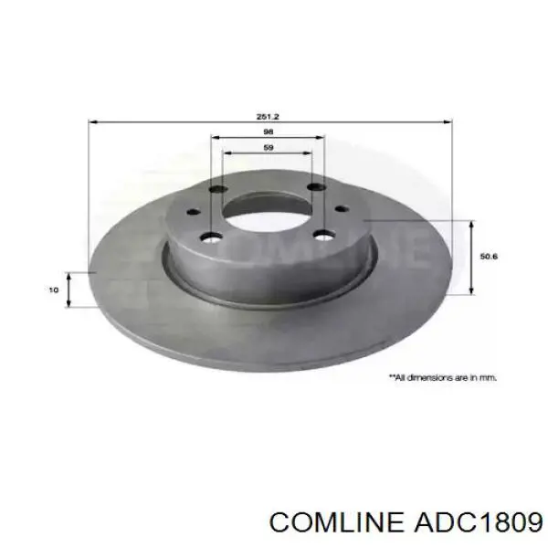 ADC1809 Comline диск тормозной задний