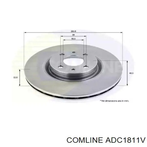 ADC1811V Comline диск тормозной передний