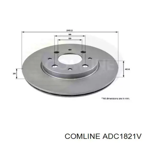 ADC1821V Comline передние тормозные диски