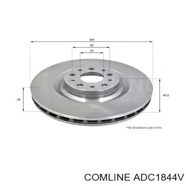 Передние тормозные диски ADC1844V Comline