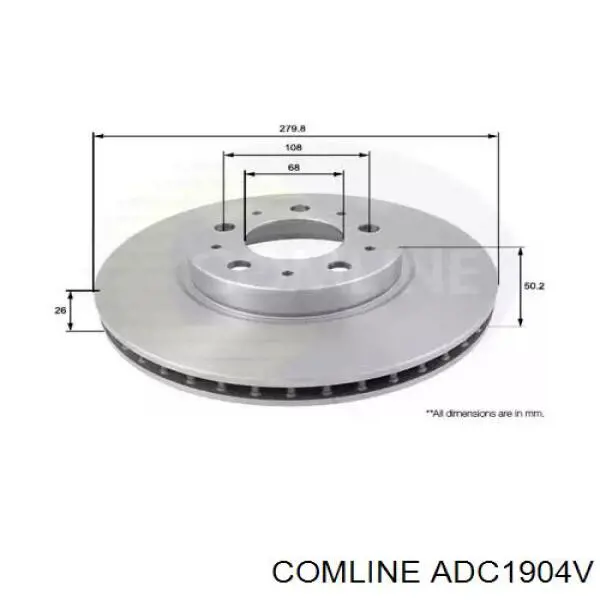 Передние тормозные диски ADC1904V Comline