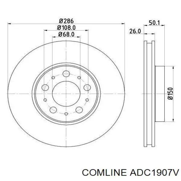 Тормоз дисковый передний Comline ADC1907V цена, от 46.02 USD