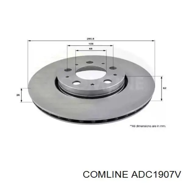 ADC1907V Comline disco do freio dianteiro