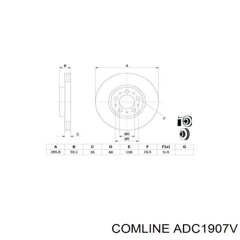 Купить ADC1907V Comline Ротор тормозной
