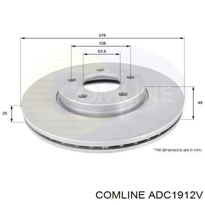 Передние тормозные диски ADC1912V Comline