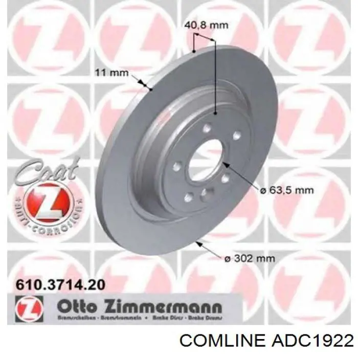 Задний дисковый тормоз Comline ADC1922