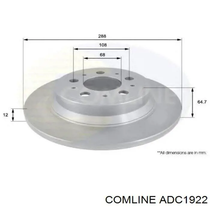 Купить ADC1922 Comline Диск тормозной задний