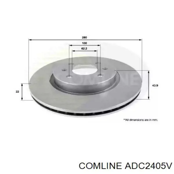 ADC2405V Comline тормозные диски