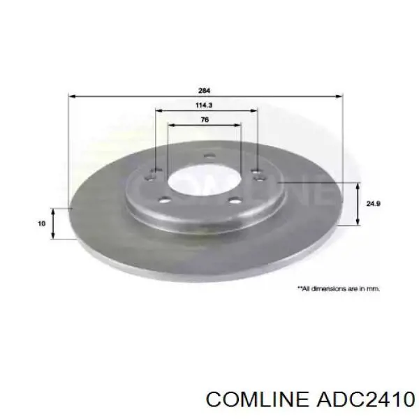 ADC2410 Comline диск тормозной задний
