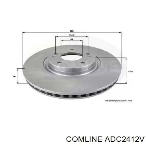 Передние тормозные диски ADC2412V Comline