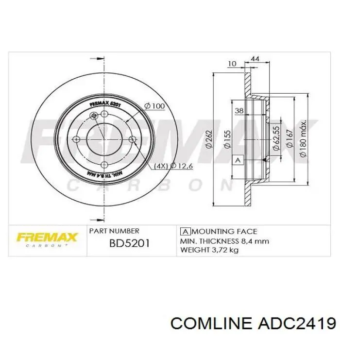 Тормозные диски ADC2419 Comline
