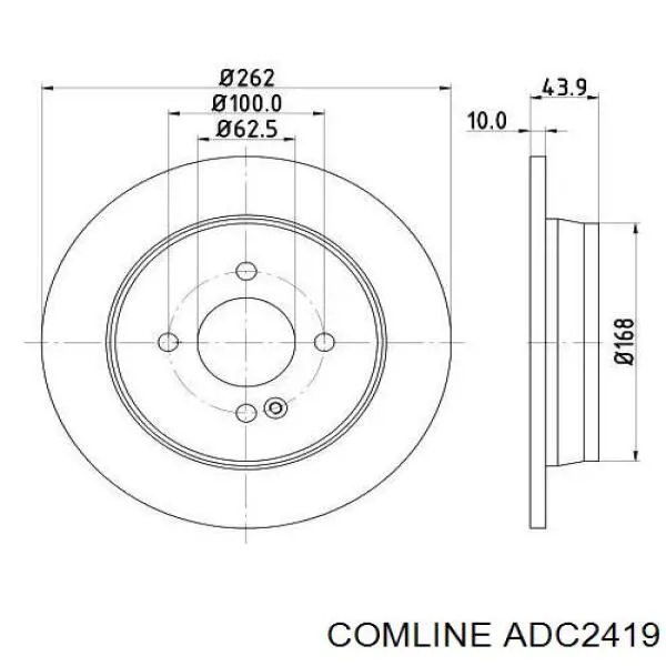 Задний дисковый тормоз Comline ADC2419
