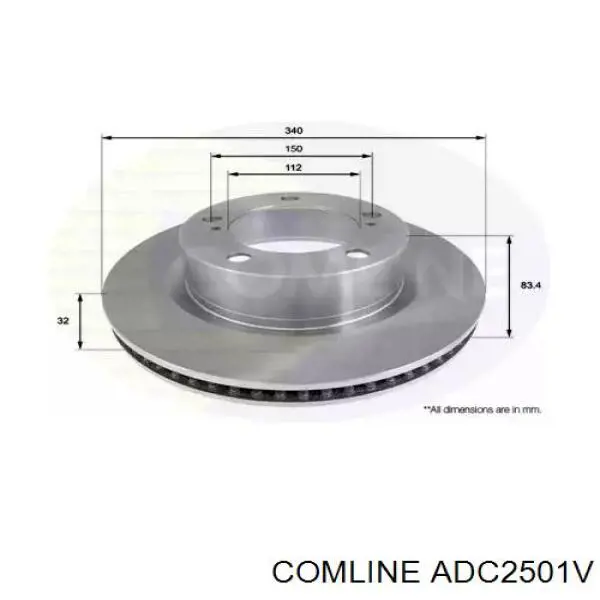 Передние тормозные диски ADC2501V Comline