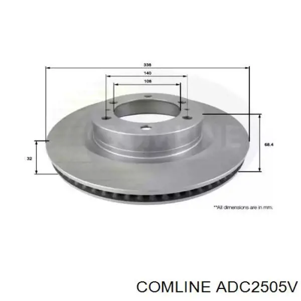 ADC2505V Comline disco do freio dianteiro