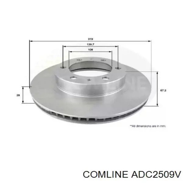 Передние тормозные диски ADC2509V Comline