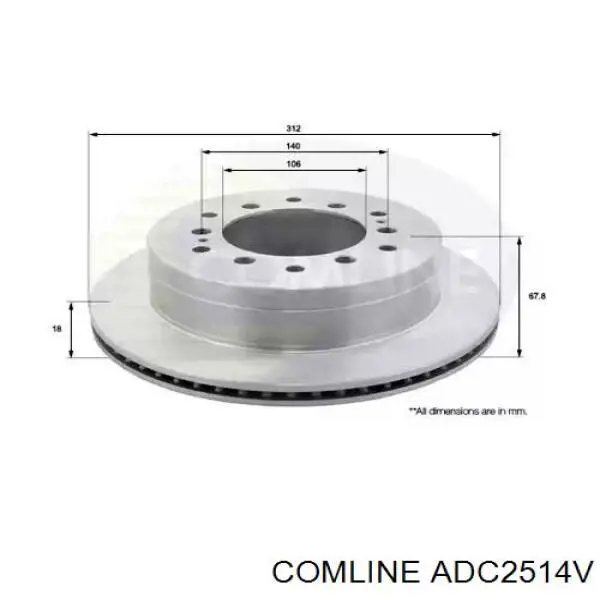 Тормозные диски ADC2514V Comline