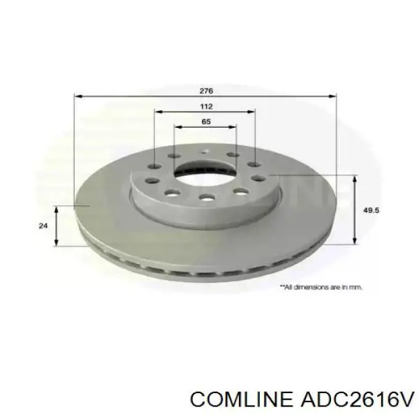 ADC2616V Comline disco do freio dianteiro