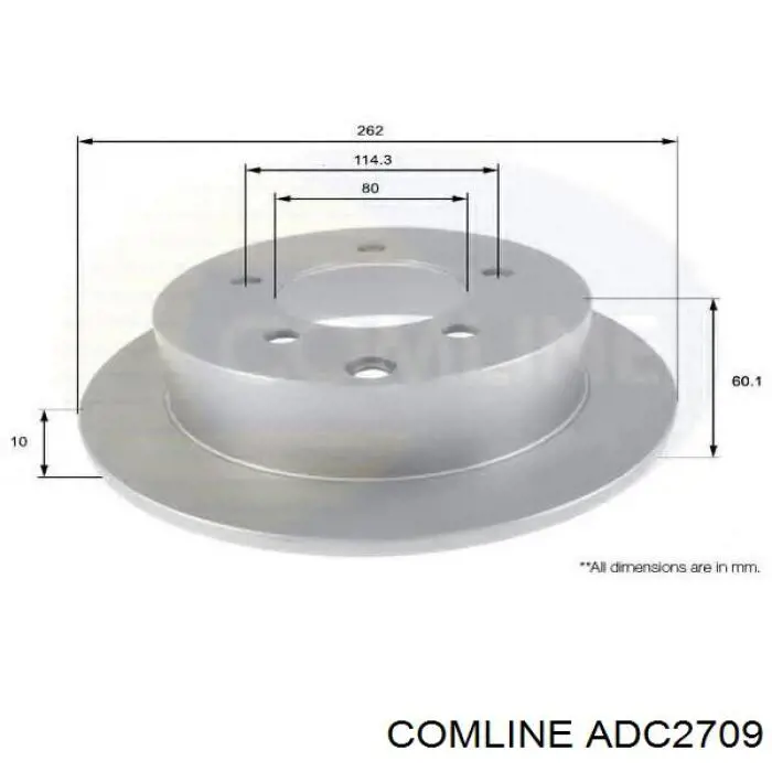 Передний тормозной диск Comline ADC2709