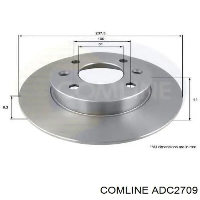 Тормоз дисковый передний Comline ADC2709 цена, от 22.55 USD