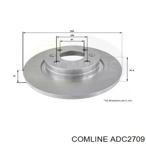 Передние тормозные диски ADC2709 Comline