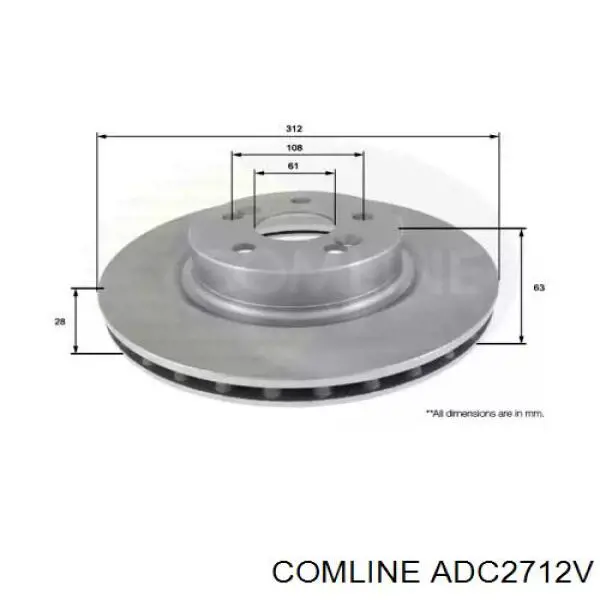 Передние тормозные диски ADC2712V Comline