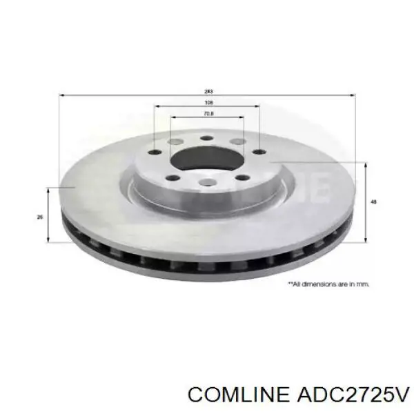 Передние тормозные диски ADC2725V Comline