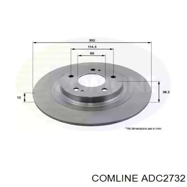 ADC2732 Comline disco do freio traseiro