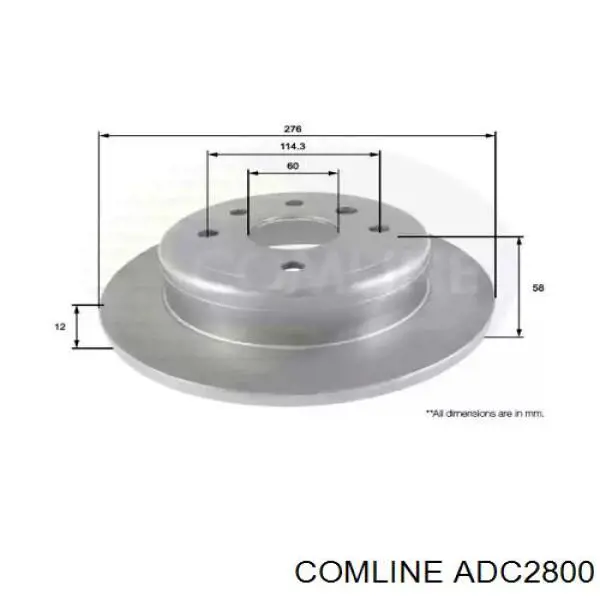 ADC2800 Comline диск тормозной задний