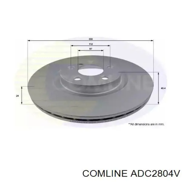 ADC2804V Comline Диск тормозной передний