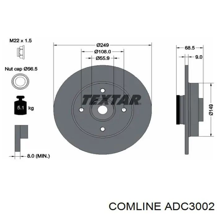 Тормозные диски ADC3002 Comline