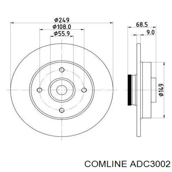 Купить ADC3002 Comline Диск тормозной задний
