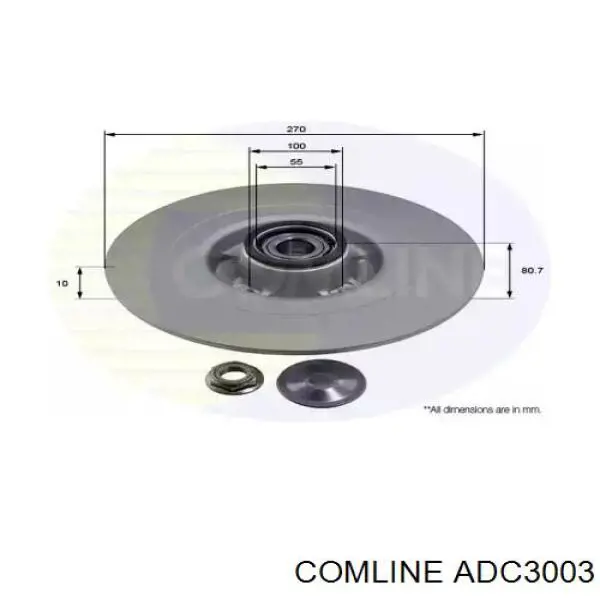ADC3003 Comline disco do freio traseiro