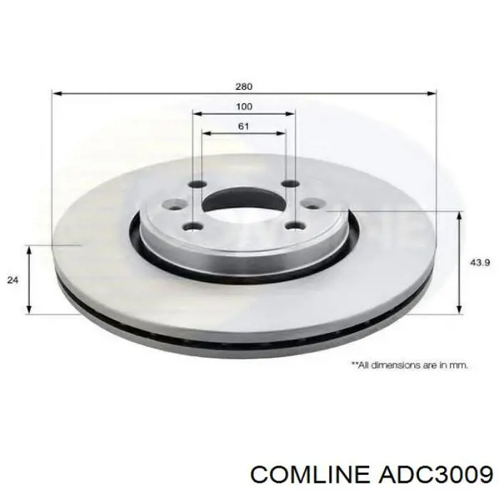 Купить ADC3009 Comline Диск тормозной задний