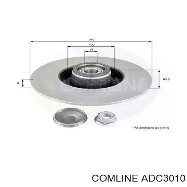 ADC3010 Comline disco do freio traseiro