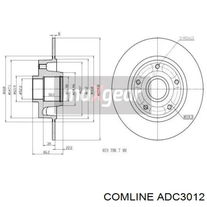 Задний тормозной диск Comline ADC3012 цена, от 82.74 USD
