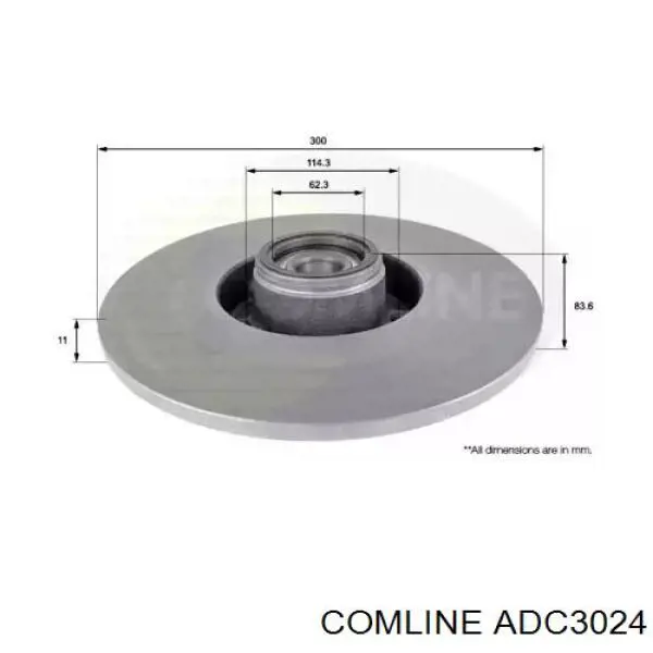 ADC3024 Comline диск тормозной задний
