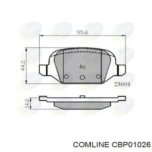 Задние тормозные колодки CBP01026 Comline