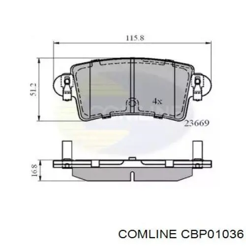 Задние тормозные колодки CBP01036 Comline