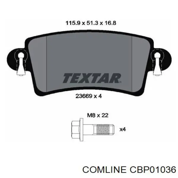 Колодки дисковые  Comline CBP01036 цена, от 16.15 USD