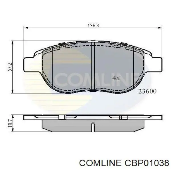 Передние тормозные колодки CBP01038 Comline