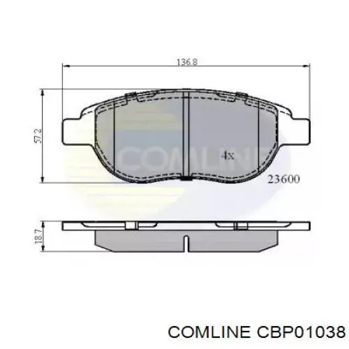 Pastillas de freno delanteras CBP01038 Comline