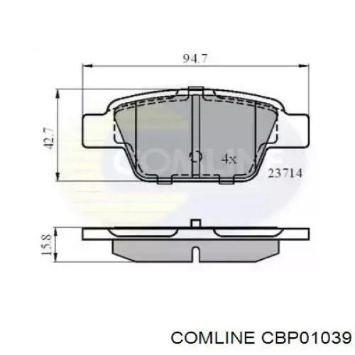CBP01039 Comline колодки тормозные задние дисковые