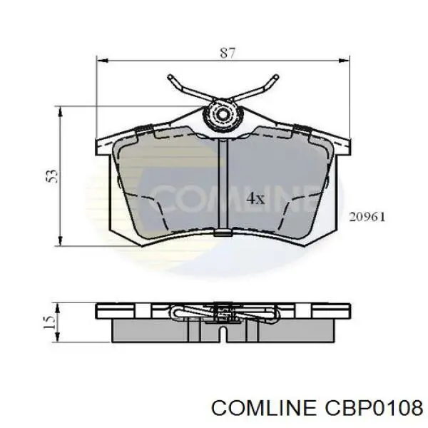 CBP0108 Comline задние тормозные колодки