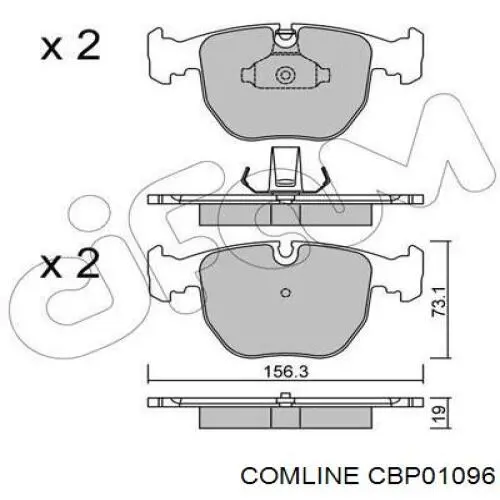 Передние тормозные колодки CBP01096 Comline