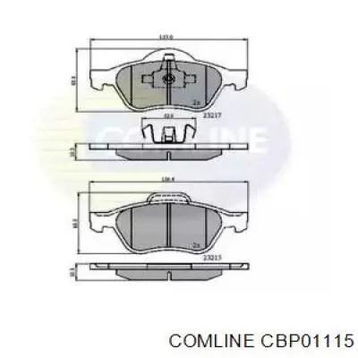 Передние тормозные колодки CBP01115 Comline