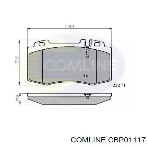 Передние тормозные колодки CBP01117 Comline