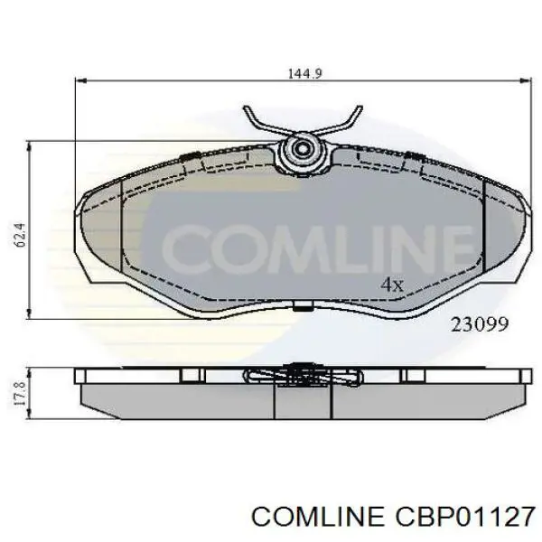 Колодки тормозные передние дисковые COMLINE CBP01127