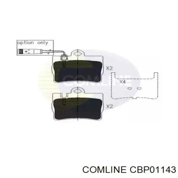 Задние тормозные колодки CBP01143 Comline