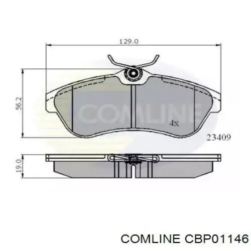 Передние тормозные колодки CBP01146 Comline