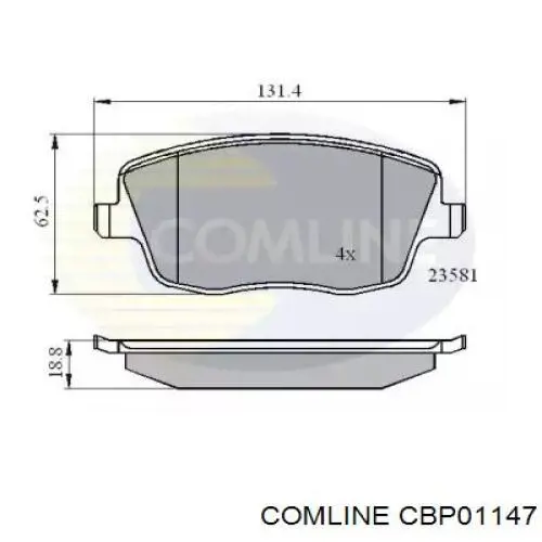 Передние тормозные колодки CBP01147 Comline